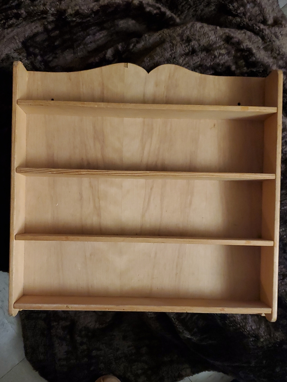 Natural Wood Wall Shelf Display - Unbranded